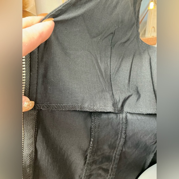 Hearts Rob Lace Up Zip Up Black Vest Criss Cross Open Back Woman’s Large X-Large - Picture 5 of 13